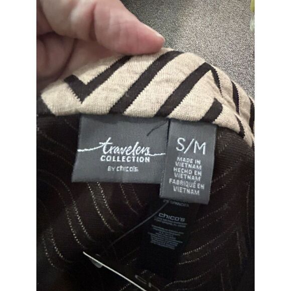 Chico's Travelers Collection Women’s S/M Chevron Jacquard Jacket Poncho - Picture 3 of 7